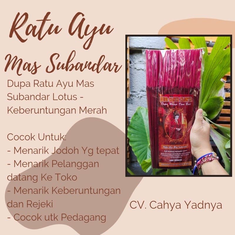 Hio Dupa Merah Aroma Lotus Mas Subandar Dan Kura Kura Rejeki