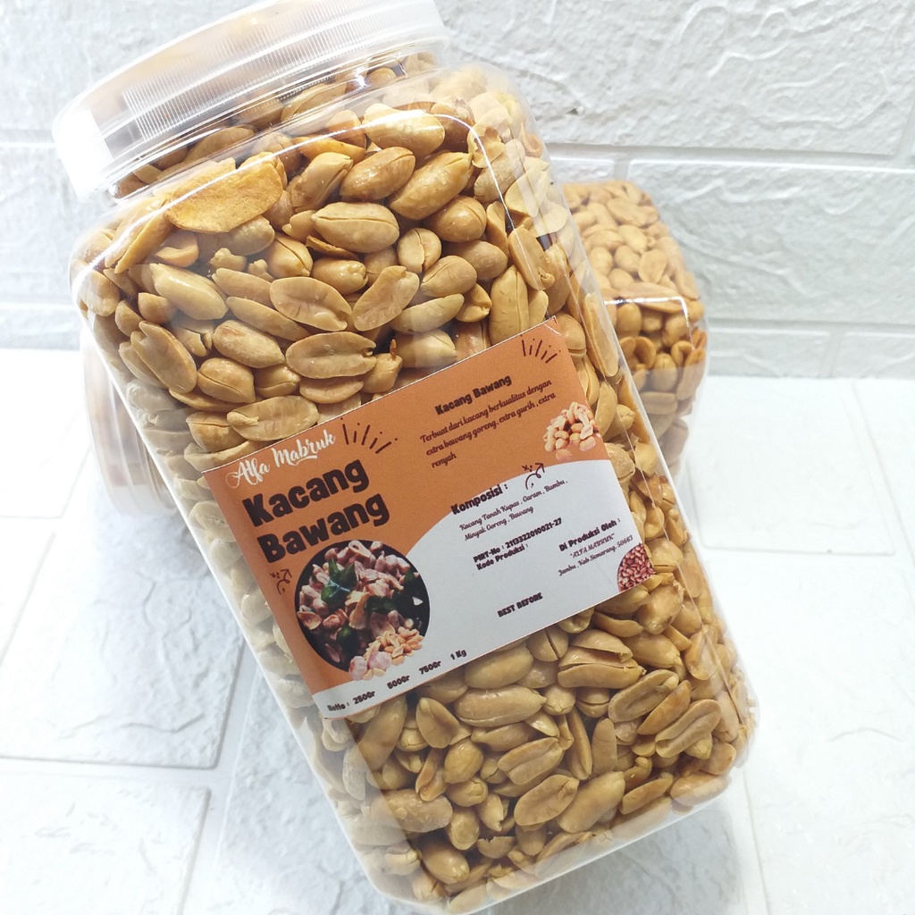 

Nycyta Home Kacang Bawang Goreng 1Kg / Kacang Kupas Matang 1Kg Dengan Extra Bawang Goreng
