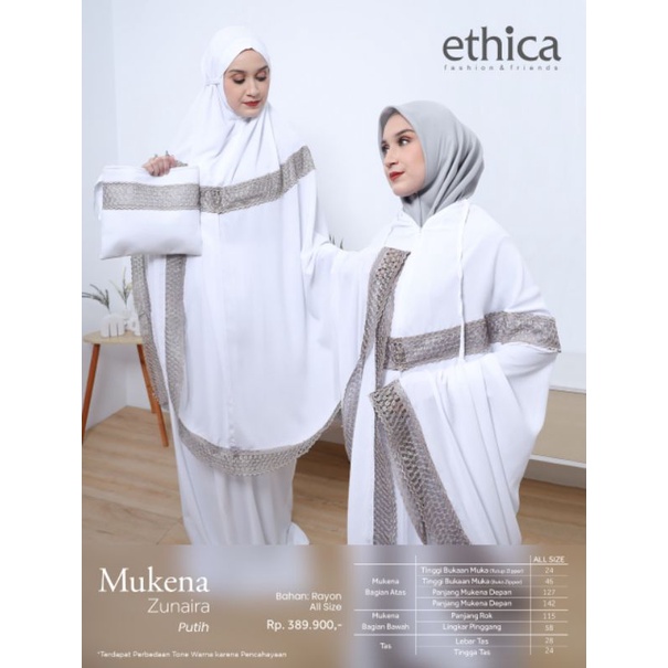 Mukena rayon Zunaira Two in One merk ethica