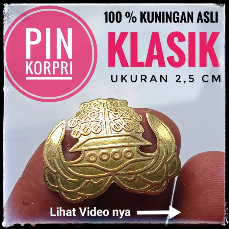 PIN LENCANA KORPRI MODEL KLASIK 100% KUNINGAN ASLI