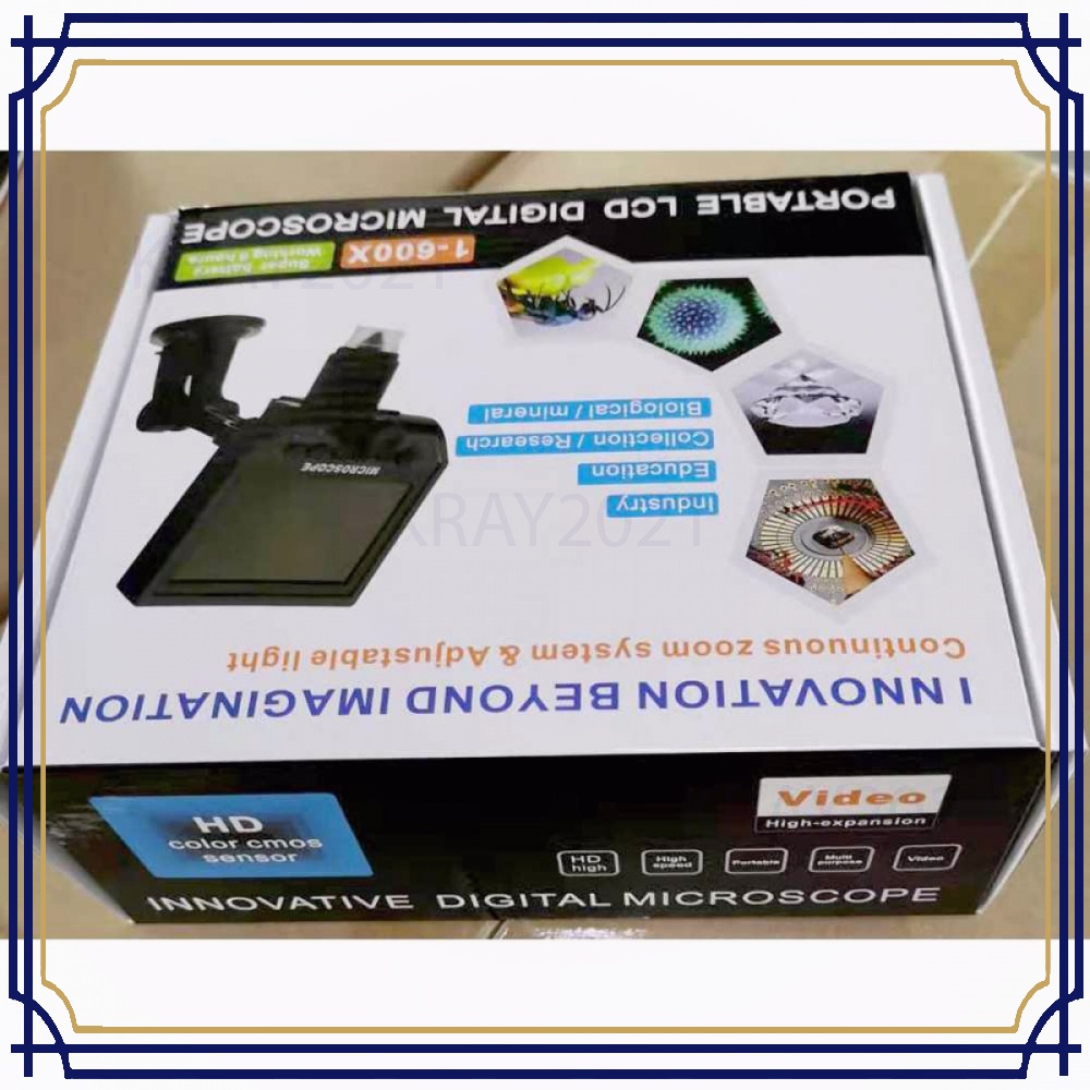 Mikroskop Digital 3.6MP 600X dengan Monitor &amp; Suction Cup Stand - G600