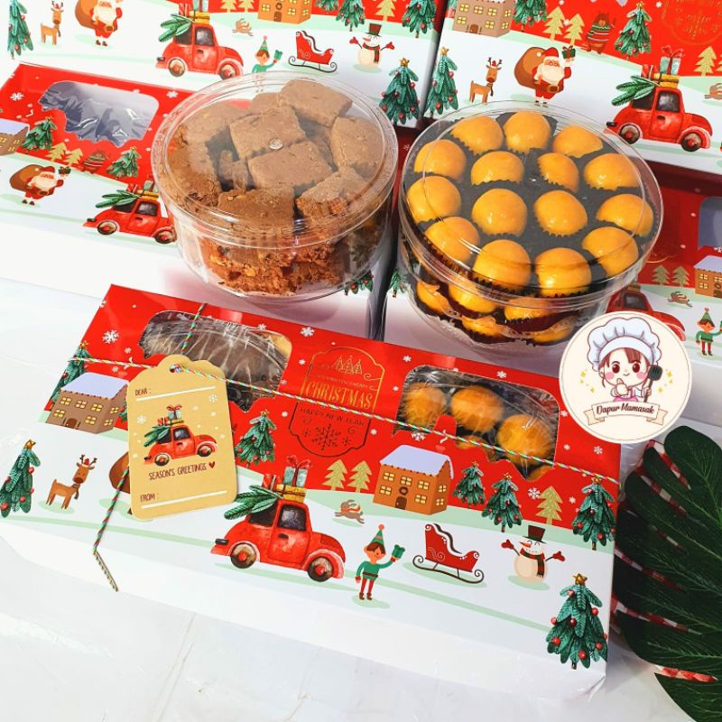 DM - 2in1 Hampers Kue Christmas / Hampers Natal dan Tahun Baru / Bingkisan Kue Natal / Paketan Kue H