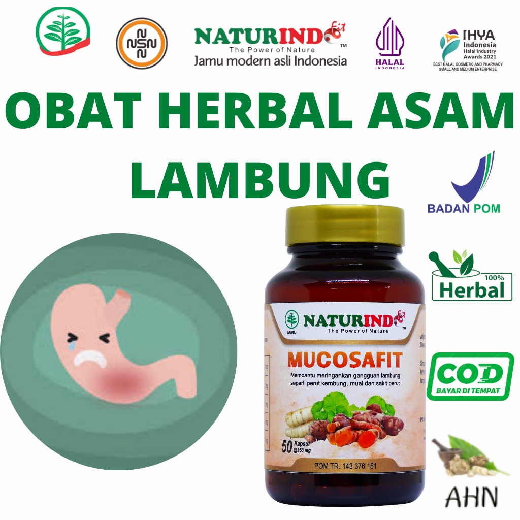 MUCOSAFIT Obat Herbal Asam Lambung Maag Magh Menahun Sariawan Sakit Perut Mual Muntah Dari Lambung B