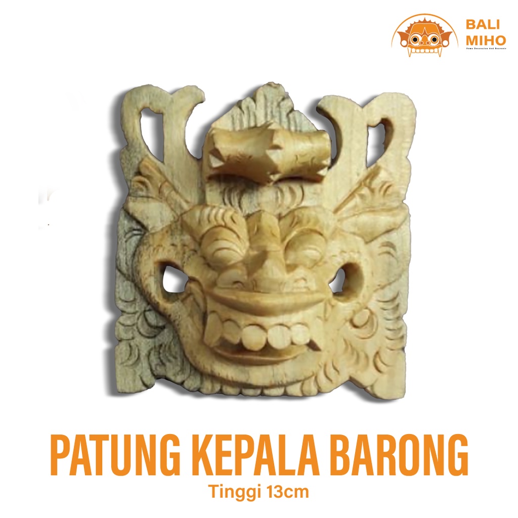 Pajangan Dinding Kepala Barong - Pajangan Barong Bali - Patung Barong - Dekorasi Barong - Miniatur B