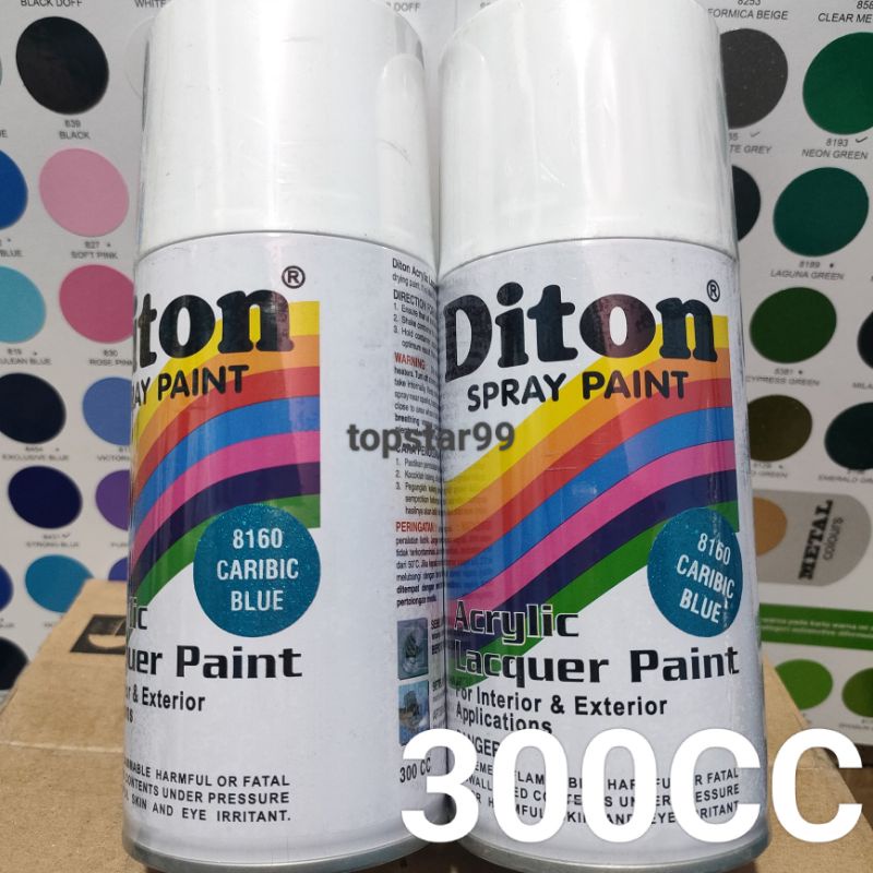 Pilok Pilox Cat Semprot Diton Caribic Blue 8160 Biru Karabia Metalic Metalik 300cc Spray Paint