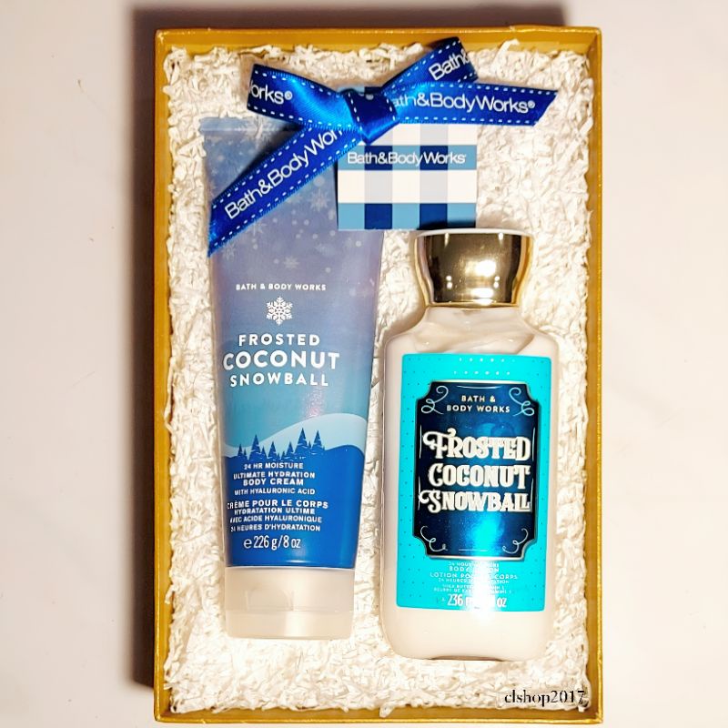 BBW FROSTED COCONUT SNOWBALL GIFT SET PAKET BATH &amp; BODY WORKS