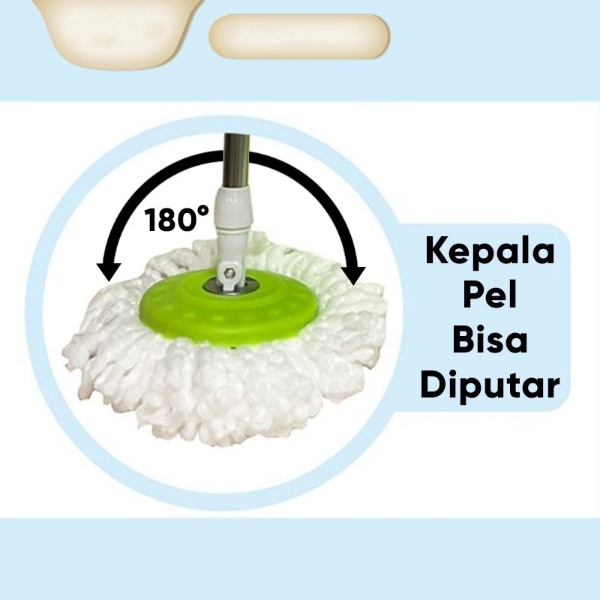 Alat Pel Lantai + Ember SPIN MOP 360 Alat Pel Ember Baskom Pel Lantai