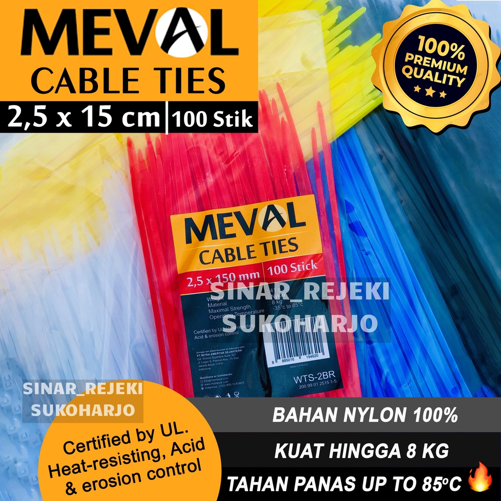 MEVAL Kabel ties Cable tie 2.5x150MM /15CM 2.5