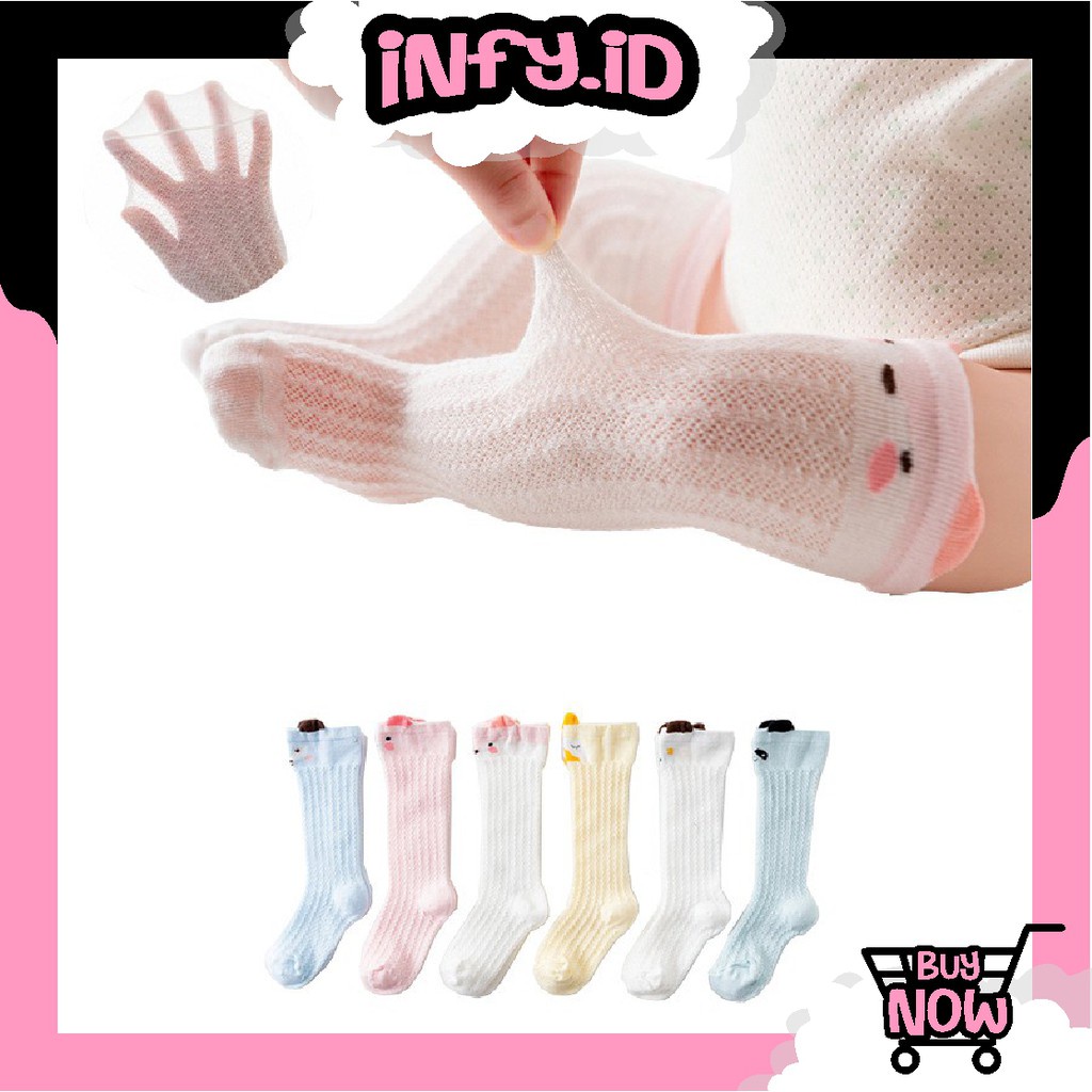 INFY - COD Kaos Kaki Jaring Panjang Karakter Lucu Hewan Anak Bayi Motif Unik Baby Kids Impor R305 KK008