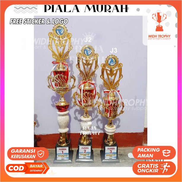 TROPHY PIALA  kaki 1 set juara 1-3 marmer