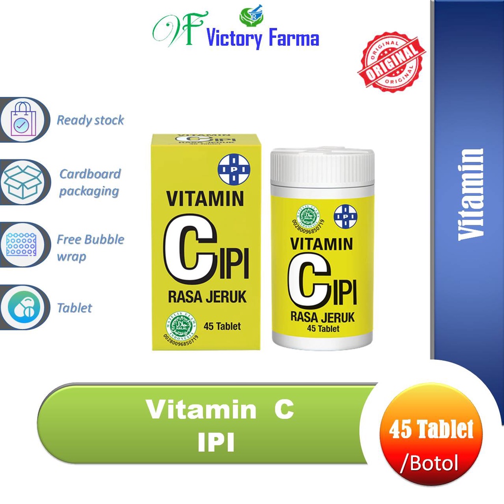Vitamin C IPI Botol @ 45 Tablet/ Vitamin C/ tablet kunyah