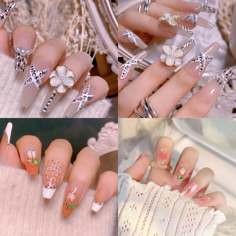 Siy 10Pcs set 3D Perhiasan Kuku Mewah Paduan Nail Art Berlian Imitasi Kristal Mengkilap Berlian Permata Untuk Dekorasi Kuku Cincin Anting