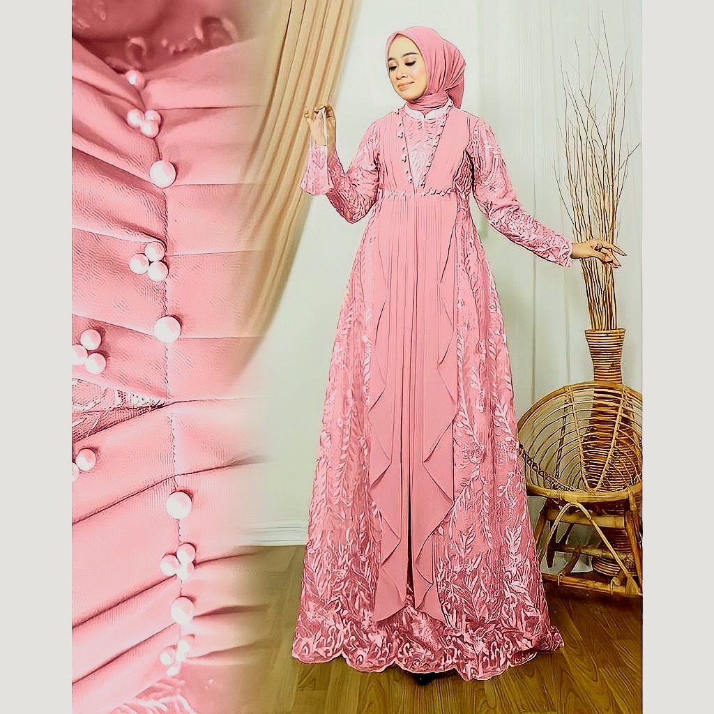 MAXI VICESA | M L XL XXL 3XL | GAMIS BRUKAT FULL FASHION MUSLIM WANITA