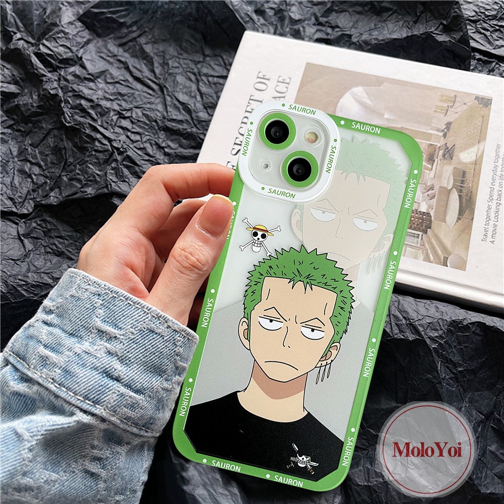 IPHONE Casing Shockproof Kompatibel Untuk Iphone14 13 12 Pro Max11 7Plus 8Plus XR X XS Max 6 6s 8 7 Plus SE 2020 TPU Lembut Kartun Anime One Piece Luffy Zoro Angel Eyes Cover