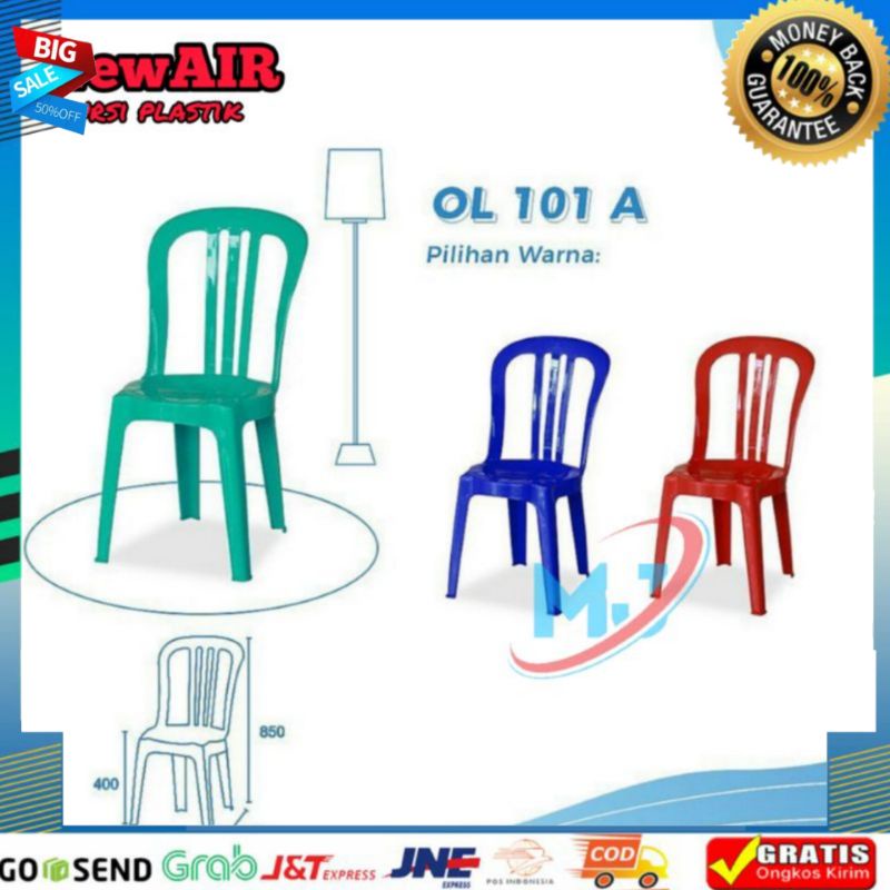 KURSI SANDAR PLASTIK / KURSI BAKSO / KURSI PLASTIK SUSUN SERBAGUNA / KURSI NEW AIR SUPER KUAT
