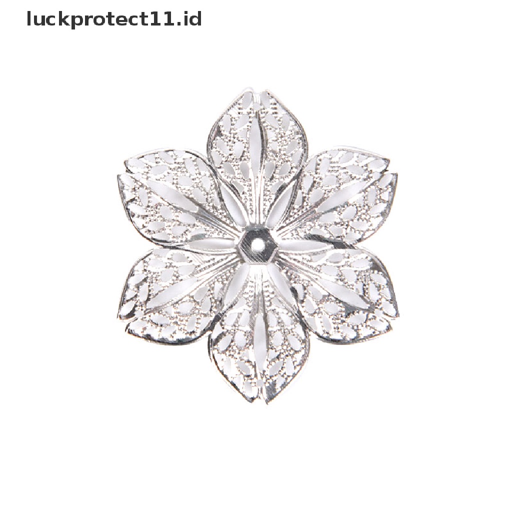 /Fashion Hot// Fashion// 50Pcs/Set Kerawang Bunga Kerajinan Ch Konektor Temuan Perhiasan Liontin DIY.