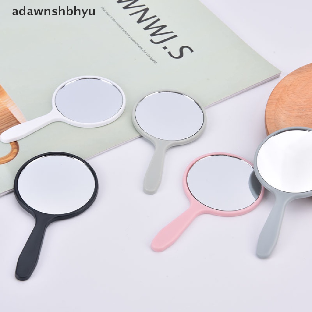 Adawnshbhyu Cermin Rias Genggam Kaca Rias Bulat Vanity Mirror with Handle Hand Mirror Kosmetik ID