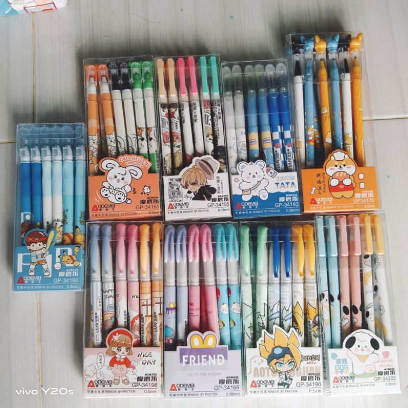 

1 pcs pulpen bisa dihapus Erasable pen karakter unik lucu