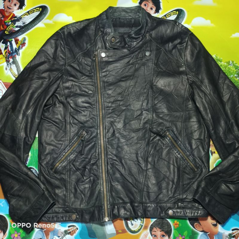 JAKET KULIT PRIA ZARA MAN