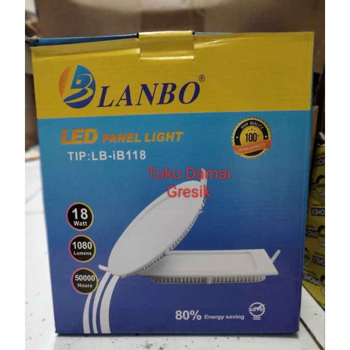 Lanbo lampu downlight led panel inbow 18w Bulat - Putih