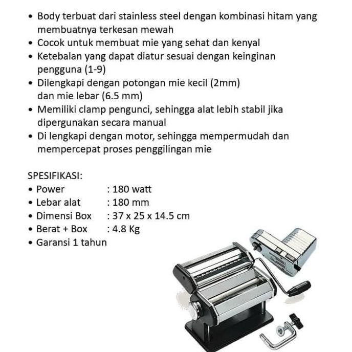 Alat Giling Mie Elektrik / Noodle Maker Motor Signora Bonus Hadiah dan Buku Resep