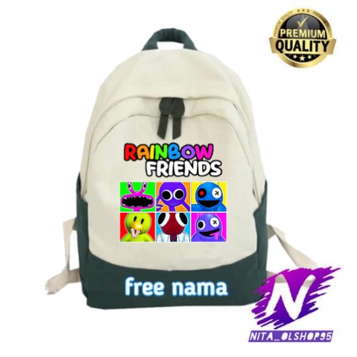 tas ransel sekolah anak rainbow friends bisa custom tambah nama