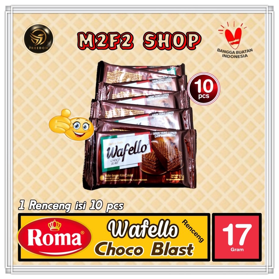 

Roma Wafer Wafello Choco Blast | Krim Cokelat - 17 gr (Kemasan Renceng)