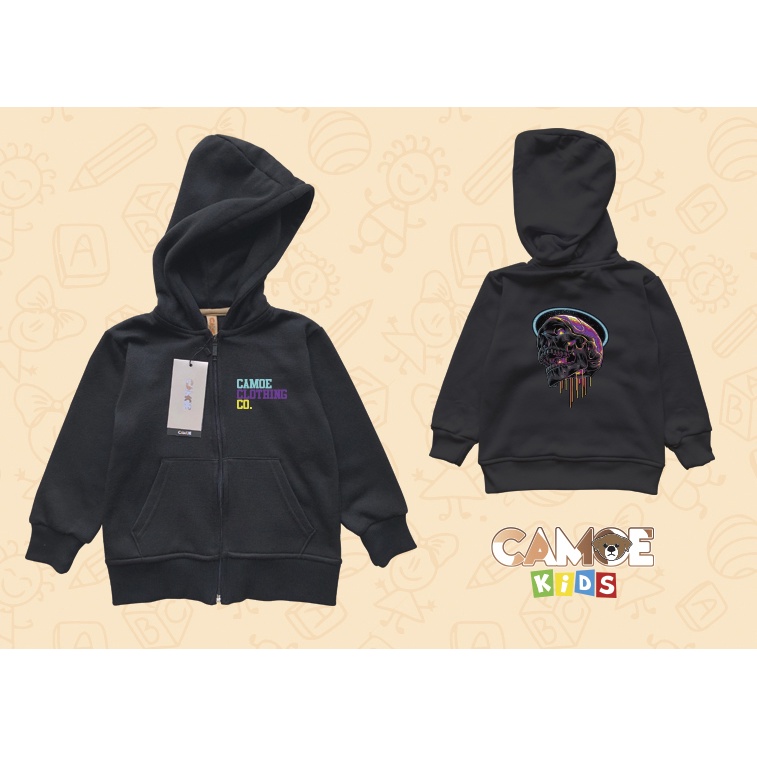 Jaket Hoodie Zipper Anak KIDS 3D Skull Tengkorak Space