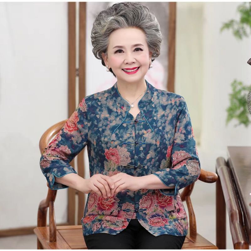 0005 Pakaian Baju blus blouse kemeja lengan tuju per lapan merah CNY China Chinese new year Imlek ta