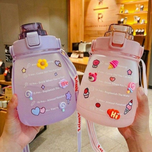 Botol Minum Anak Viral Gemoy 1,3 Liter/Free Stiker 3D 2D/Botol Minum 1300 Ml Korea Viral Botol Gemoy