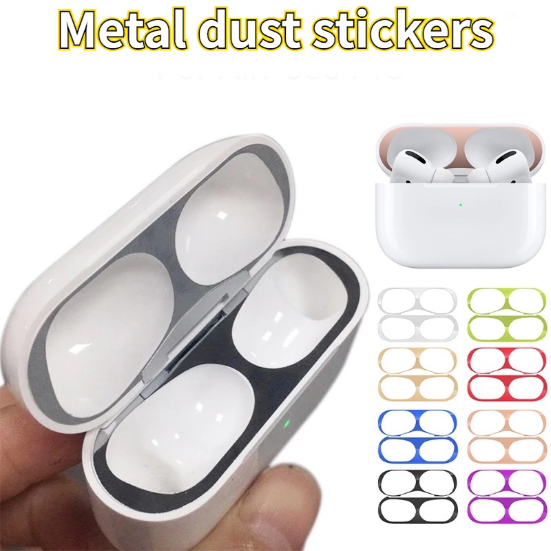 Casing Headphone Tahan Debu Stiker Tahan Debu Anti Gores Headphone Case Cover Ultra-Tipis Metal Film Pelindung Multi-Warna Headphone Charging Case Aksesoris Kompatibel Untuk Airpods Pro2