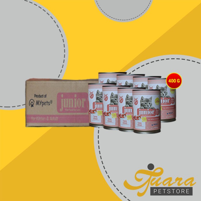 Makanan Basah Kucing Junior Wet Food Kaleng 400 Gram Dus isi 24 Pcs