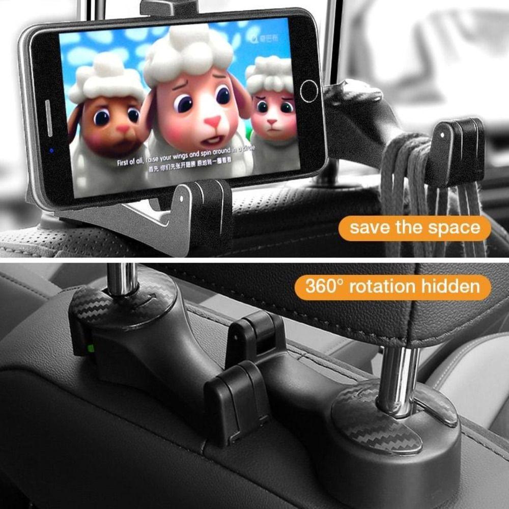 Agustinina Bracket Kursi Mobil Universal Two-in-one Foldble Clips Auto Decor Aksesoris Gantungan Punggung Kursi Interior Mobil Headrest Hook