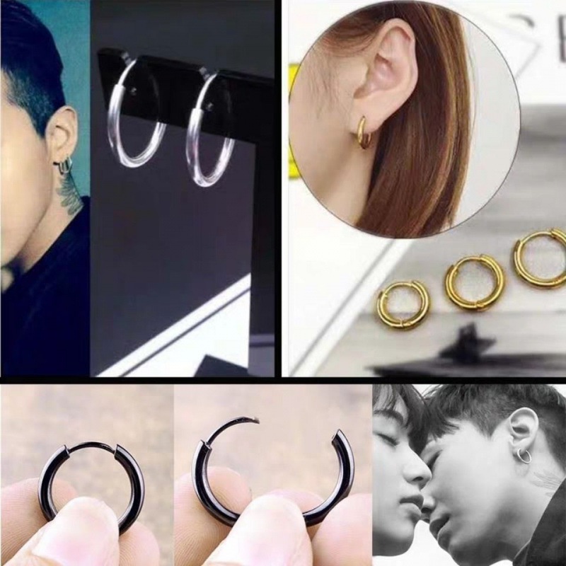 Anting Korea Emas Perak Wanita Hypoallergenic Hoop Earring Perhiasan Y2K Aksesoris