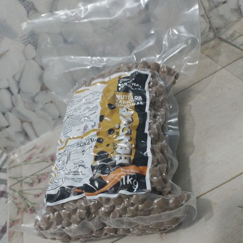 

boba mutiara tapioka original merk bendiga 1kg chewy original pearl