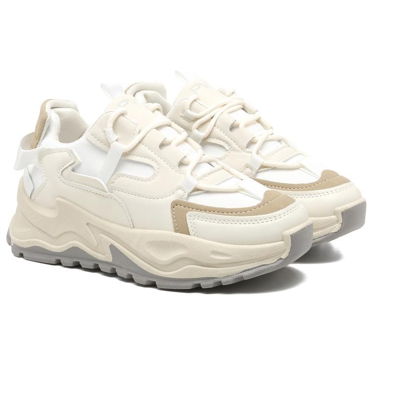 Langsung Order PVN Jungkook Sepatu Sneakers Wanita Sport Shoes Krem 129