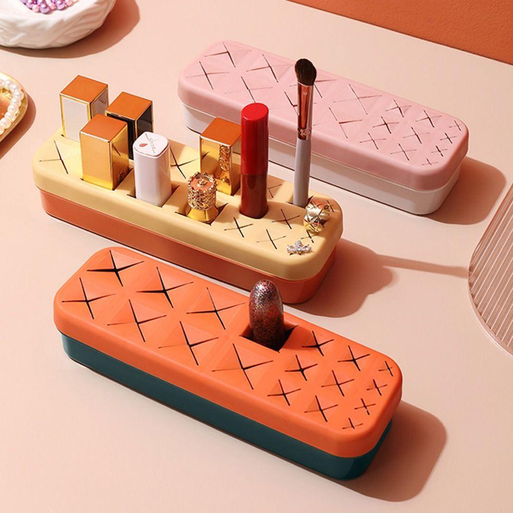 Solighter Kotak Penyimpanan Lipstik Silikon Untuk Make Up Kosmetik Brush Grid Cosmetics Display Stand