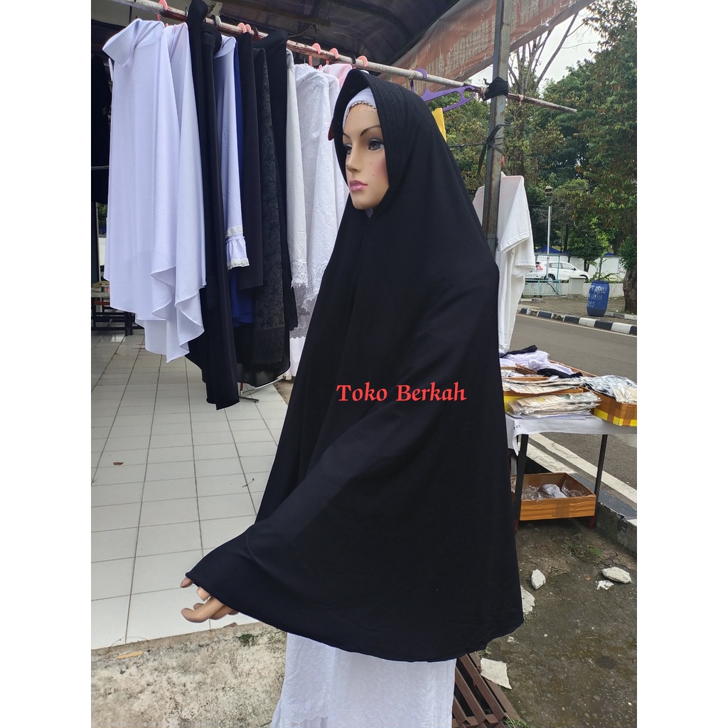 bergo haji dan umroh ukuran super bahan spandek