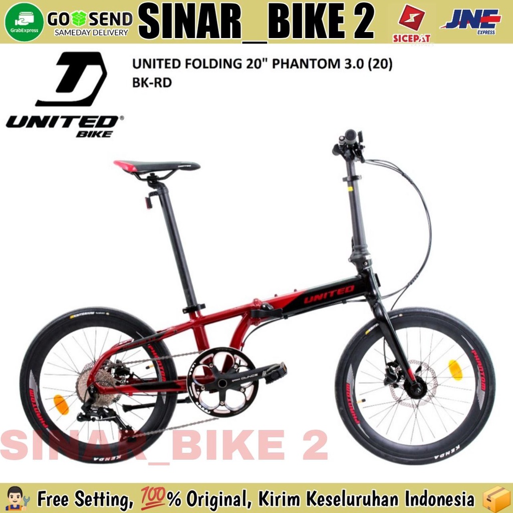 Sepeda Lipat UNITED PHANTOM 3.0 Alloy 10 Speed Rem Hidrolik Garansi Resmi 5 Tahun