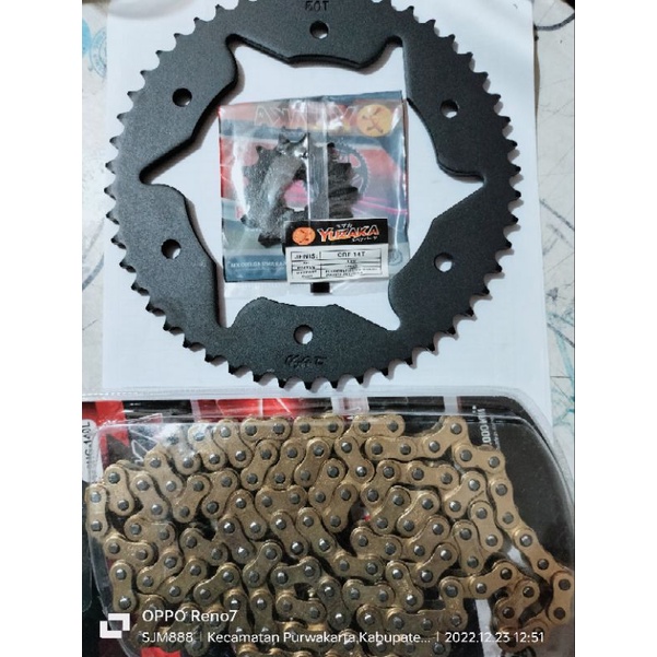 chainkit / gear paket + rantai gold CRF 50T / 14T 428HG-140L