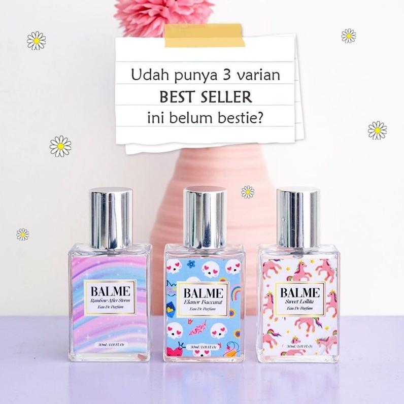 Balme Parfum Parfume Farfum Minyak Wangi Wanita Pria Cewek Cowok Anak Unisex Tahan Lama Dan Wangi Semprot Spray Roll On 24 Jam Non Alkohol Original 100% Sweet Lollita