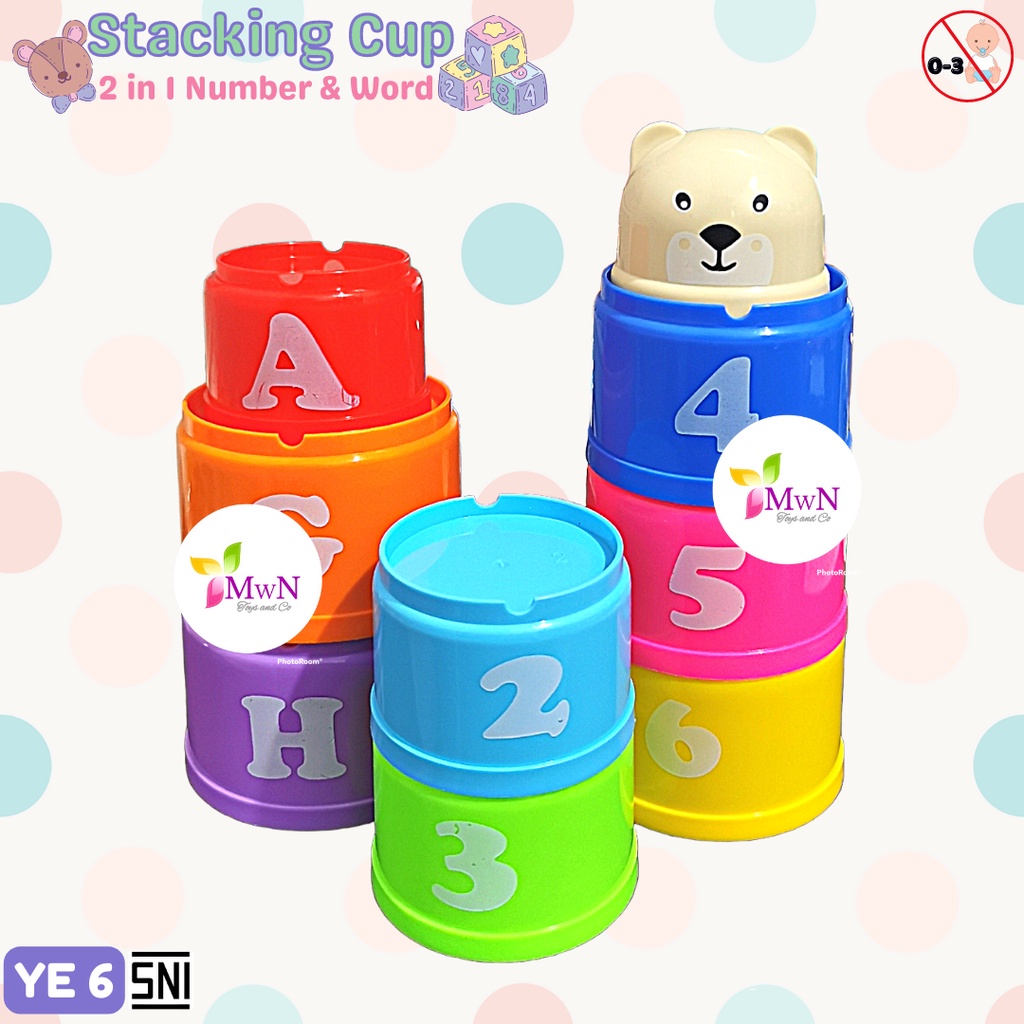 MWN Mainan Edukasi Anak Stacking Cup isi 8 cup YE6