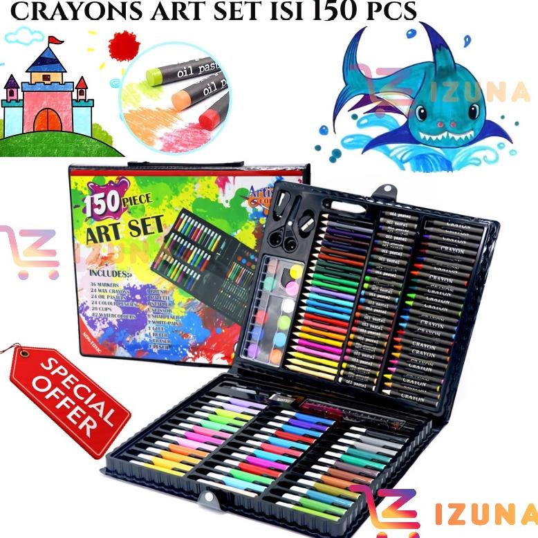 

[IZUNA] ART SET 150 PCS / CRAYON ART SET / PERALATAN GAMBAR LUKIS / PENSIL WARNA 1 SET / COLOURING SET 150 PCS TERLARISS...,,,,,