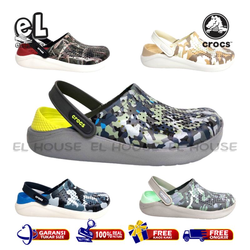 CROCS LITERIDE CAMOUFLAGE/LR CAMOU/SEPATU SANDAL CROCS/CROCS DEWASA/CROCS BAPAU/CROCS MURAH/SANDAL C