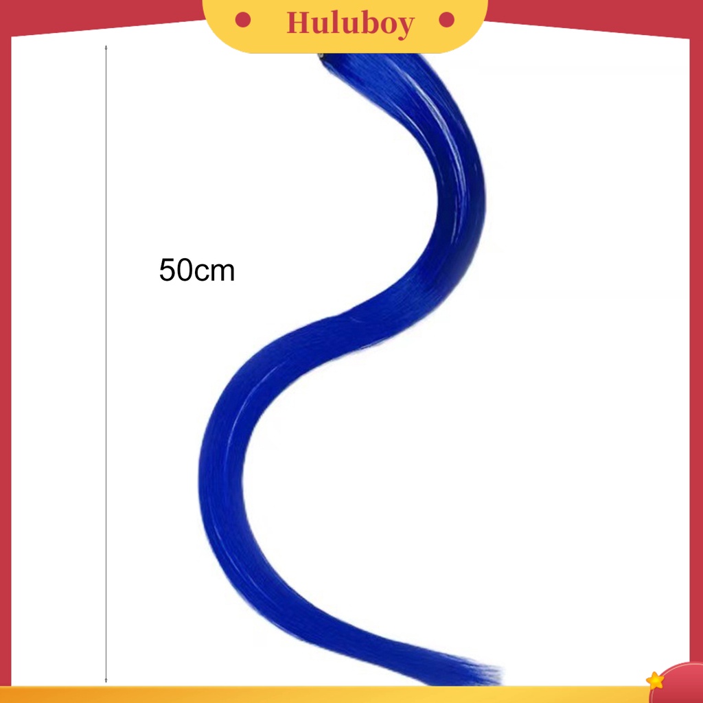 Rambut Palsu Extension Highlight Model Lurus Bahan Serat Buatan Warna-Warni Dengan Klip Untuk Wanita