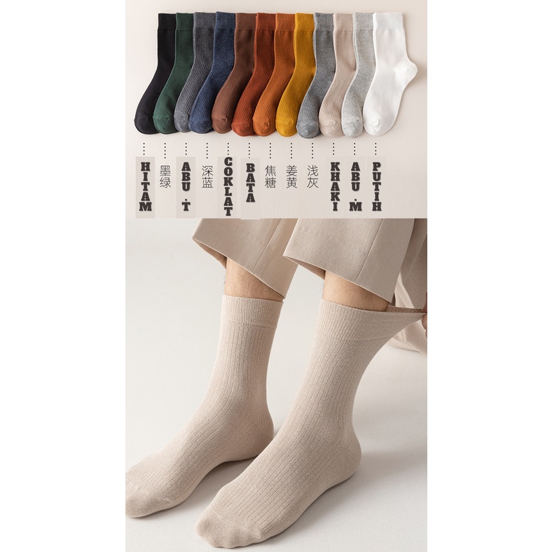 KAOS KAKI COWOK PANJANG KERJA FORMAL CASUAL SIZE BESAR TINGGI SE BETIS PRIA DEWASA