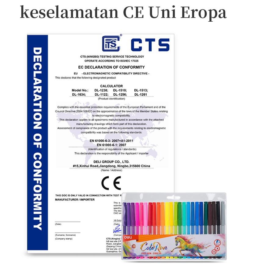 

[W-6E ♥] Deli Spidol Warna - Felt Pen dapat dicuci 1.0mm 12/18/24 Warna EC10023-terviral