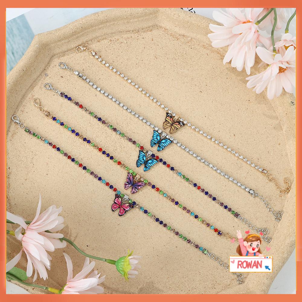 R-bunga Kupu-Kupu Gelang Kaki Hadiah Fashion Adjustable Musim Panas Pantai Perhiasan