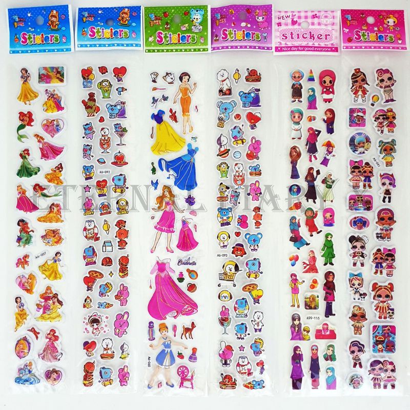 [rumahbayipdg] STICKER TIMBUL 3D MOTIF KARTUN / STIKER TEMPEL ANAK-ANAK