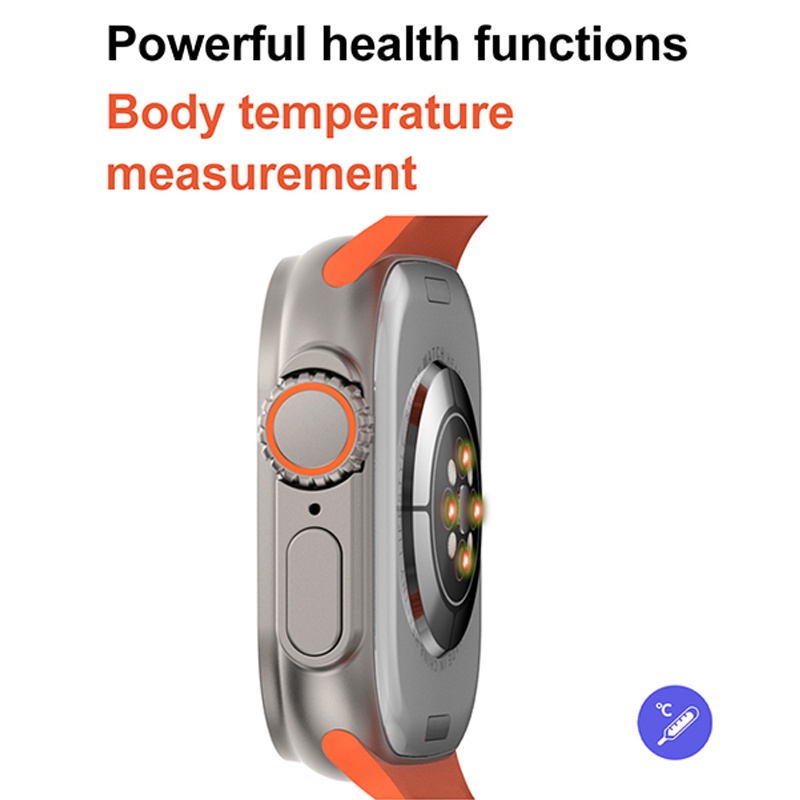 Garansi✅Original DT8 Ultra Smart Watch 49MM Series 8 Body Temperature Monitor NFC GPS Tracker Siri Game Bluetooth Call iwo Smartwatch
